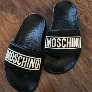 Moschino black slides